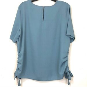 Ann Taylor Factory Tops - Ann Taylor Blue Blouse with Drawstring Sides Ann Taylor Factory Tops - Ann Taylor Blue Blouse with Drawstring Sides